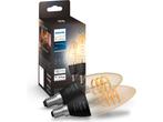 Philips Hue filamentkaars - warm- tot koelwit licht - 2-pack, Verzenden, Zo goed als nieuw