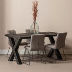 Mangohouten Eettafel Rechthoek Cedric 260x100 cm (6cm) Zwart, Huis en Inrichting, Tafels | Eettafels, 100 tot 150 cm, Verzenden