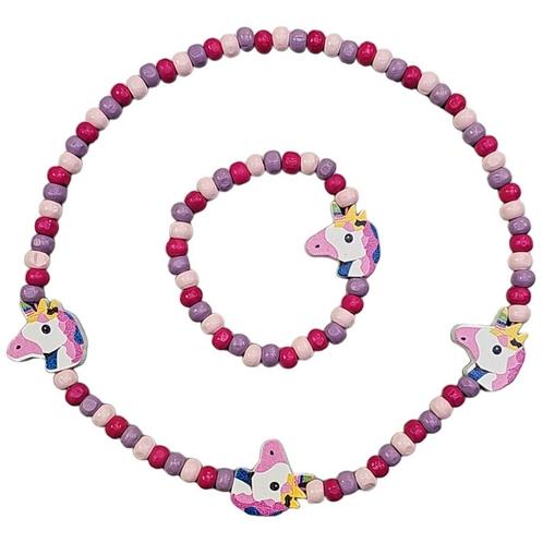 Fako Bijoux® - Kinderketting en Armband - Hout - Eenhoorn, Sieraden, Tassen en Uiterlijk, Kettingen, Verzenden