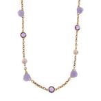 Mimi - Statement ketting - 18 karaat Roségoud Amethist -