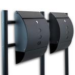 Vrijstaande Dubbele Brievenbus - Krantenvak - Donkergrijs, Tuin en Terras, Brievenbussen, Verzenden, Nieuw