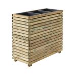 Plantenbak met 3 Binnenbakken Grenen 90 x 80 cm, Tuin en Terras, Bloembakken en Plantenbakken, Verzenden, Nieuw, Rechthoekig, Tuin