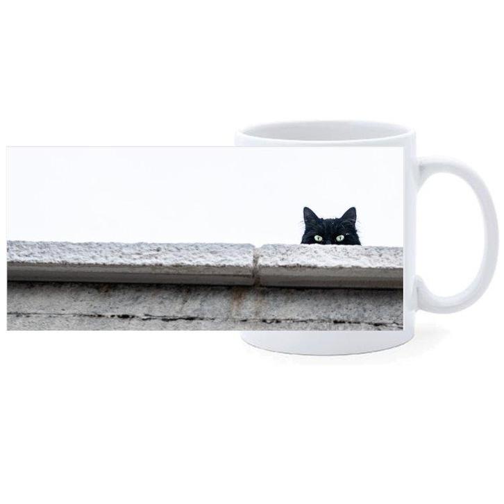Beker - Zwarte Kat - Hoofd achter stenen rand NIEUW, Huis en Inrichting, Keuken | Servies, Nieuw, Ophalen of Verzenden