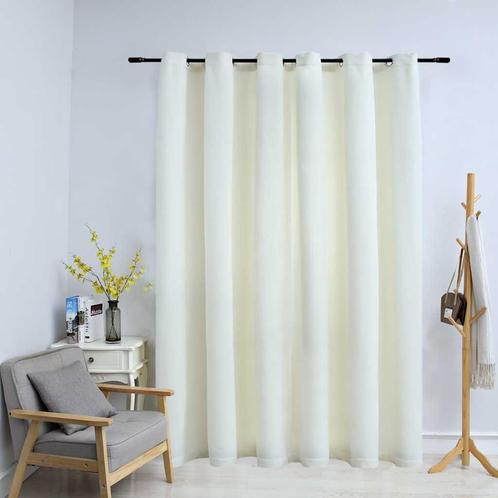 vidaXL Gordijn verduisterend met ringen 290x245 cm fluweel, Huis en Inrichting, Stoffering | Gordijnen en Lamellen, Crème, Nieuw