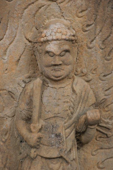 Figuur van de godheid Fudô Myô-ô - Gegoten steen - Japan, Antiek en Kunst, Antiek | Overige Antiek
