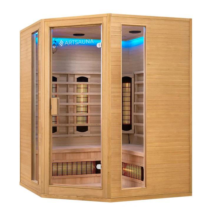 Infraroodcabine Nyborg E150V - 150x150x190 cm - Dubbele Tech, Sport en Fitness, Sauna, Nieuw, Verzenden