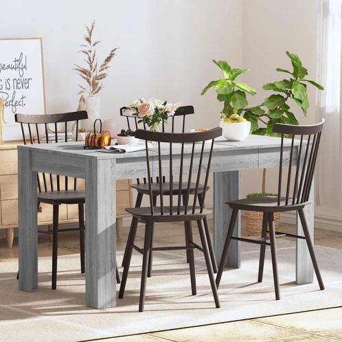 vidaXL Eettafel 140x74,5x76 cm bewerkt hout grijs sonoma, Huis en Inrichting, Tafels | Eettafels, Nieuw, Verzenden