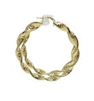 14 Karaat Gouden Wokkel Creolen Versace Motief Diameter 6 cm