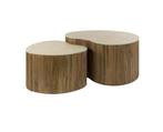 Salontafel set2 niervormig Nuovo travertin - Massief mango, Ophalen of Verzenden, Nieuw