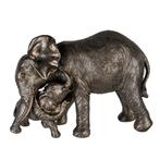 Poly olifant Zambezi met jong, grijs/goud, Verzenden, Nieuw