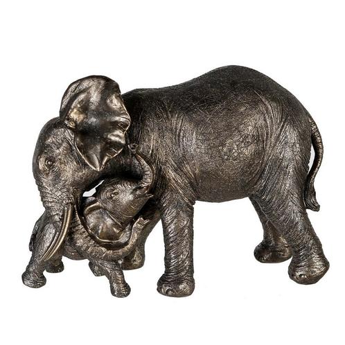 Poly olifant Zambezi met jong, grijs/goud, Huis en Inrichting, Woonaccessoires | Wanddecoraties, Nieuw, Verzenden