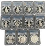 Queens Beast Serie 1 oz 2017 t/m 2021 compleet Proof PCGS, Verzenden, Losse munt, Zilver