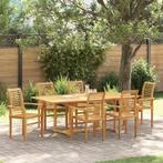 vidaXL Tuin Eetset 7 pcs Bruin 200 x 100 x 75 cm Massief, Verzenden, Nieuw