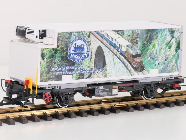 LGB 41891.001 Massoth 40 Jahre Containerwagen ,Metallrader, Hobby en Vrije tijd, Modeltreinen | Overige schalen, Overige typen