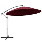 vidaXL Zweefparasol met aluminium paal 3 m bordeauxrood, Verzenden, Nieuw, 1 tot 2 meter, Zweefparasol