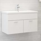 vidaXL Wastafelkast 80x38,5x46 cm bewerkt hout wit, Huis en Inrichting, Badkamer | Badkamermeubels, Verzenden, Nieuw, Minder dan 100 cm