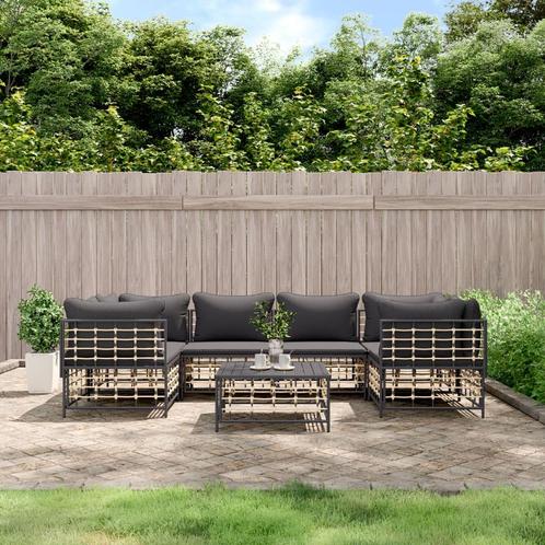 vidaXL 7-delige Loungeset met kussens poly rattan, Tuin en Terras, Tuinsets en Loungesets, Loungeset, Nieuw, Rotan, Verzenden