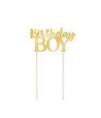 Taart Topper Birthday Boy Gold, Hobby en Vrije tijd, Ophalen of Verzenden, Nieuw