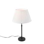 Tafellamp zwart met plisse kap crème 35 cm verstelbaar -, Huis en Inrichting, Lampen | Tafellampen, Nieuw, Overige materialen
