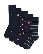 HEMA Herensokken vlammen - 5 paar donkerblauw, Kleding | Heren, Verzenden, Nieuw