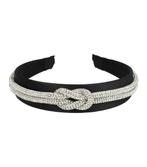 Diadeem Knoop Glitter Koord Zwart Zilver, Nieuw