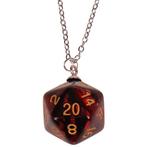 Ketting Zilverkleurig 55cm - Hanger DnD D20 zwart/rood 2,5cm, Ophalen of Verzenden, Nieuw