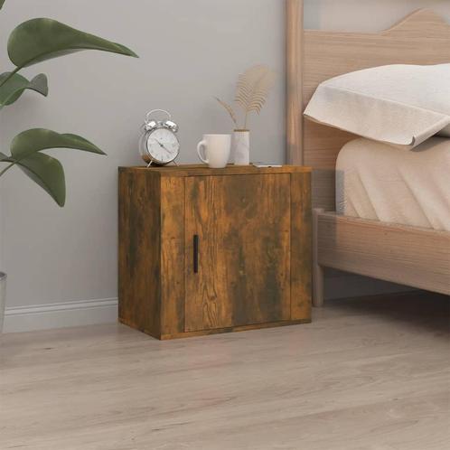 vidaXL Nachtkastje wandgemonteerd 50x30x47 cm gerookt, Huis en Inrichting, Slaapkamer | Nachtkastjes, Nieuw, Minder dan 45 cm