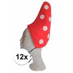 Kabouter kindermuts met stippen 12x - Feesthoeden overig, Ophalen of Verzenden, Nieuw