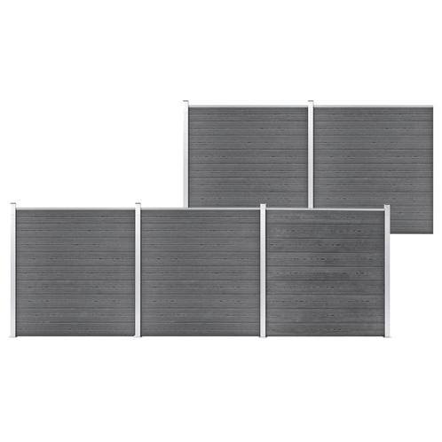 vidaXL Schutting 872x186 cm HKC grijs, Tuin en Terras, Schuttingen, Nieuw, Kunststof, 1 tot 2 meter, Verzenden