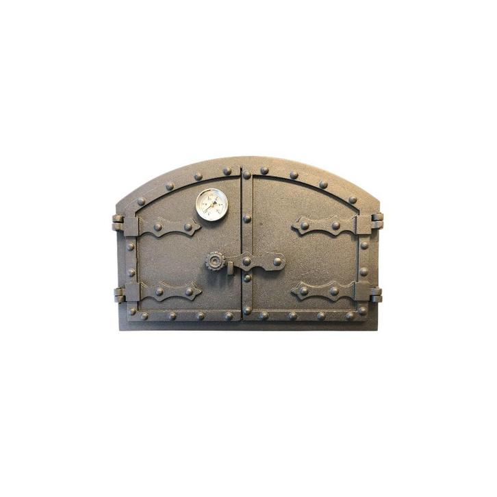 Gietijzeren ovendeur - pizza ovendeur met temperatuurmeter, Huis en Inrichting, Haarden, Ophalen of Verzenden