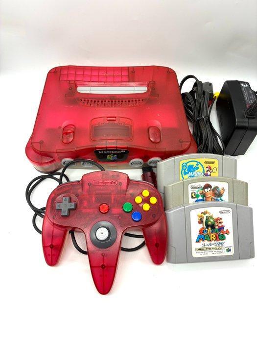 Nintendo - N64 - Nintendo 64 Clear Red Console Set – Tested, Spelcomputers en Games, Spelcomputers | Overige Accessoires