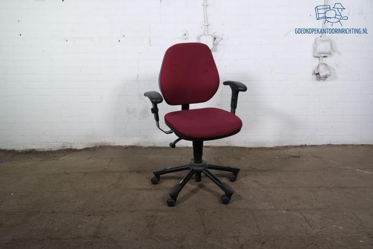 Drisag | Bureaustoel | Tweedehands | Bordeaux gestoffeerd |, Huis en Inrichting, Bureaus, Gebruikt, Verzenden