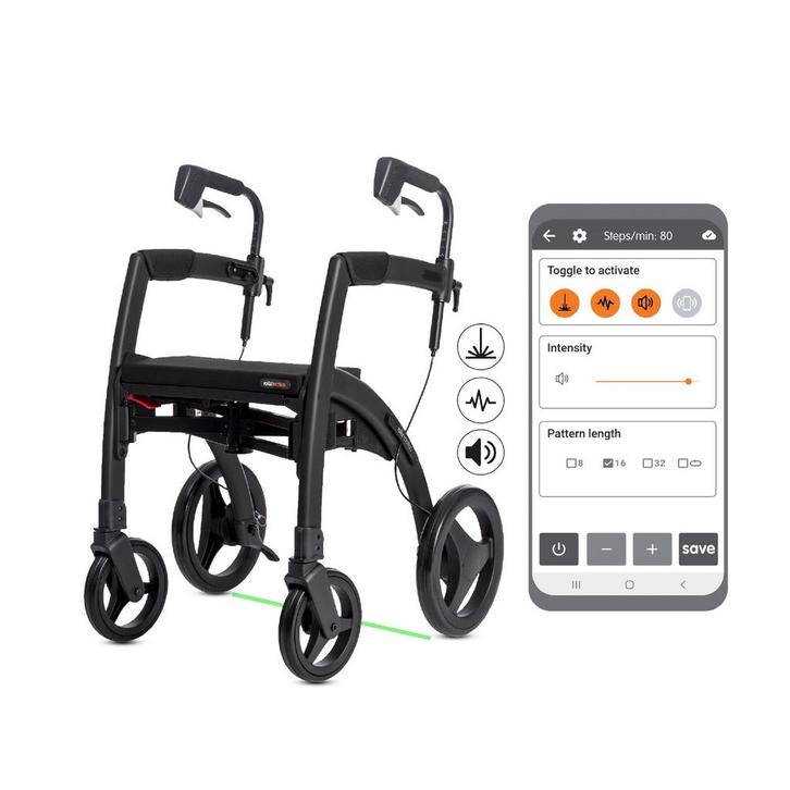 Rollz Motion Rhythm mat zwart Parkinson rollator, Diversen, Rollators, Nieuw, Ophalen of Verzenden