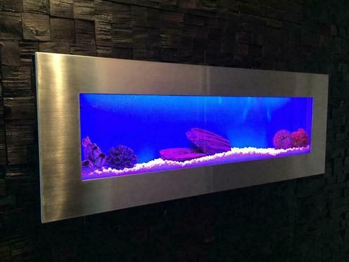 Wand / muur aquarium, RVS, LED en 5 jaar garantie ! NIEUW !, Dieren en Toebehoren, Vissen | Aquaria en Toebehoren, Leeg aquarium