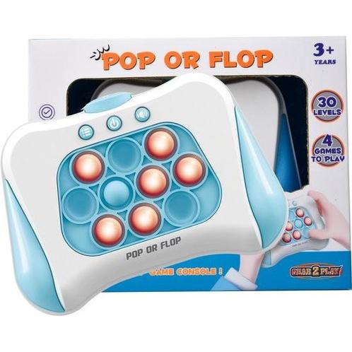 Pop or Flop Gameconsole blauw - Spel, Hobby en Vrije tijd, Feestartikelen, Zo goed als nieuw, Ophalen of Verzenden