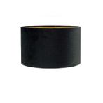 Stoffen lampenkap velvet | Zwart met Gouden binnenkant, 25 tot 50 cm, Zwart, Rond, Nieuw