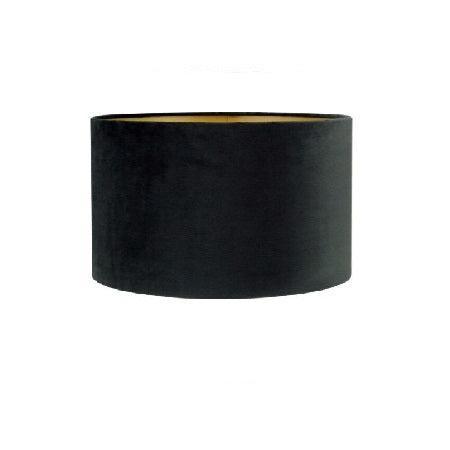 Stoffen lampenkap velvet | Zwart met Gouden binnenkant, Huis en Inrichting, Lampen | Lampenkappen, 25 tot 50 cm, Rond, Zwart, Nieuw