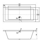 Ligbad Inbouw Aquasplash Saturnus 180x80x50 cm Acryl Mat Wit, Doe-het-zelf en Verbouw, Sanitair, Ophalen of Verzenden, Nieuw