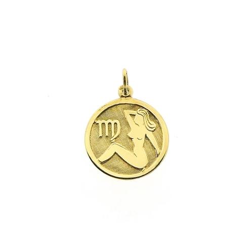 Gouden sterrenbeeld hanger; Maagd (zodiac sign, Virgo), Sieraden, Tassen en Uiterlijk, Bedels, Gebruikt, Overige merken, Goud