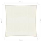 Vierkante schaduwdoek - Wit - Waterdoorlatend - 3,6 x 3,6 m, Tuin en Terras, Schaduwdoeken, Ophalen of Verzenden, Nieuw