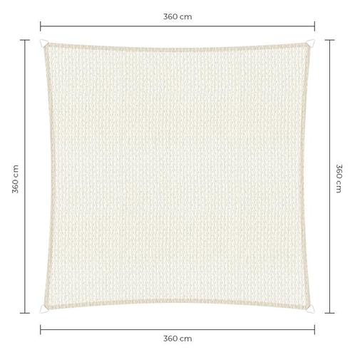 Vierkante schaduwdoek - Wit - Waterdoorlatend - 3,6 x 3,6 m, Tuin en Terras, Schaduwdoeken, Ophalen of Verzenden
