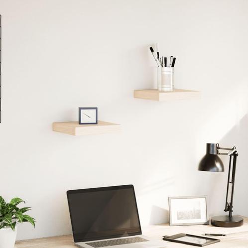 vidaXL Wandschapppen 2 st 23x23,5x4 cm bewerkt hout, Huis en Inrichting, Woonaccessoires | Wandplanken en Boekenplanken, Nieuw