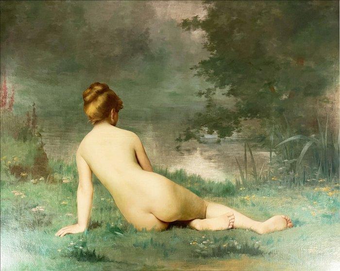 Léon Auguste César Hodebert (1852-1914) - La Nymphe de, Antiek en Kunst, Kunst | Schilderijen | Klassiek