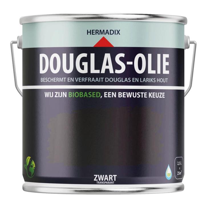 Douglas Olie Zwart 2,5 liter, Doe-het-zelf en Verbouw, Verf, Beits en Lak, Nieuw, Ophalen of Verzenden