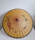 Vintage Chinese Rice-Paper Parasol with Hand-Painted Plum, Antiek en Kunst