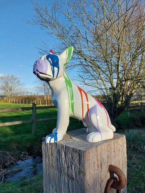 Beeld, sitting French bulldog artistically finished, Antiek en Kunst, Curiosa en Brocante