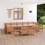 vidaXL 12-delige Loungeset massief grenenhout honingbruin, Tuin en Terras, Tuinsets en Loungesets, Verzenden, Nieuw, Loungeset