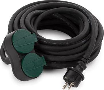 Rubber verlengkabel 10m 3G2.5 met 2 stopcontacten randaarde, Doe-het-zelf en Verbouw, Elektra en Kabels, Nieuw, Verzenden