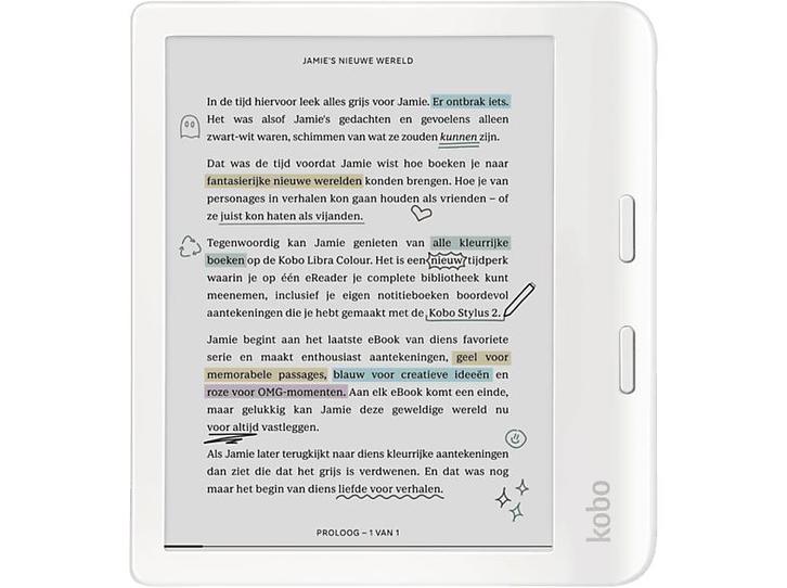 Kobo -  Libra Colour  - 7 Inch - 32 Gb  - Wit, Computers en Software, E-readers, 7 inch, 16 GB of meer, 7 inch, Nieuw, Verzenden