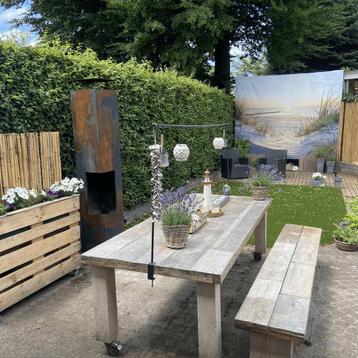 Gemeubileerd appartement met tuin, wasmachine en regendouche beschikbaar voor biedingen